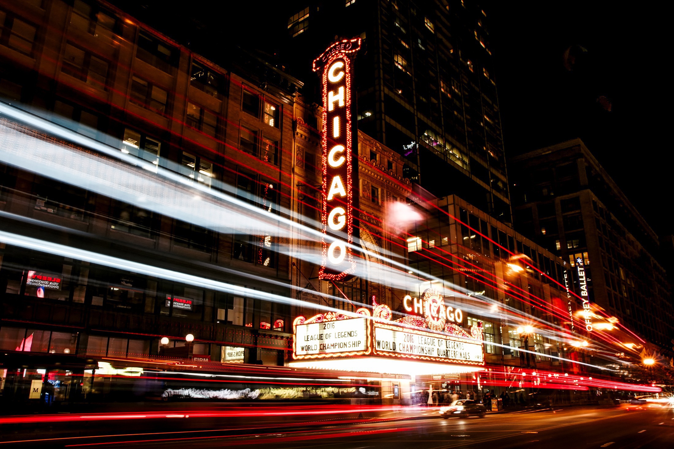 Night Chicago view